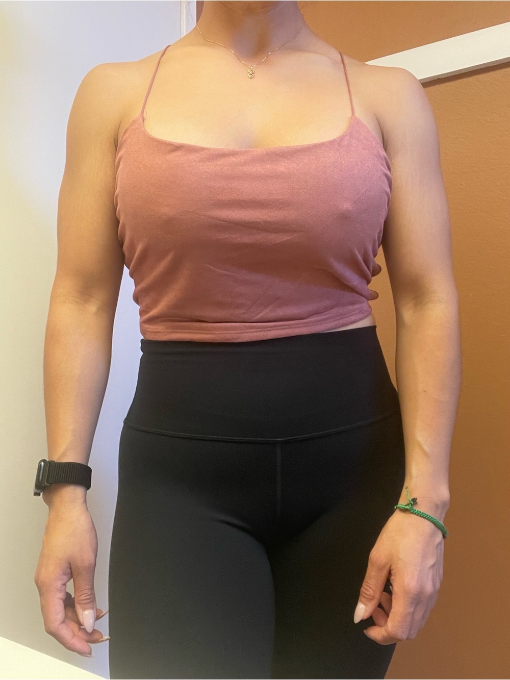 Mauve Spaghetti Strap Crop Tank Top